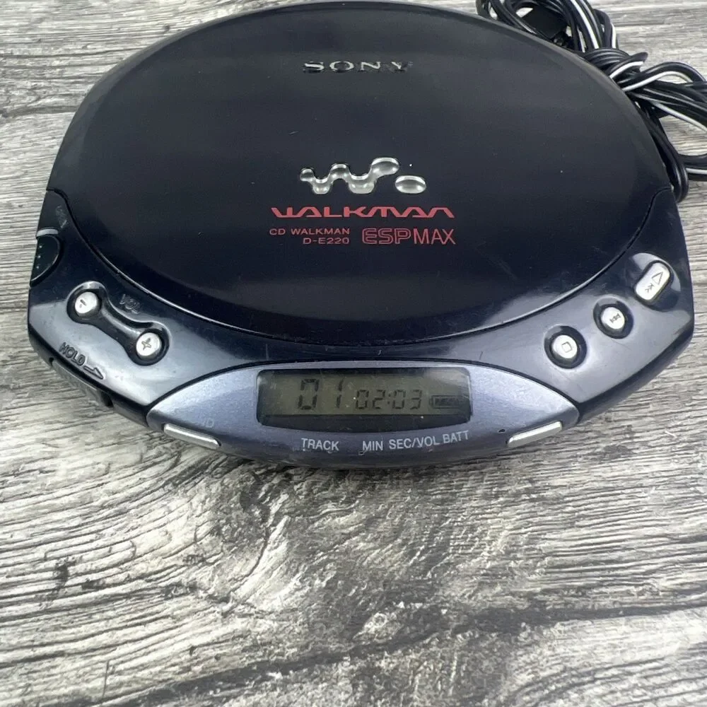 Sony Portable CD Player Blue D-E220 ESP MAX - TESTED AND WORKS